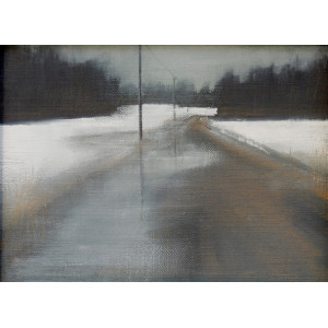 Forest Road Thaw, oil on canvas board, 13x18