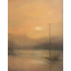 Flooded Field Sunset, oil on canvas, 30.5 x 30.5cm