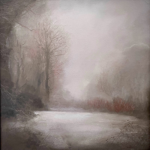 Forest Clearing in Winter, oil on calico board,  56 x 56cm