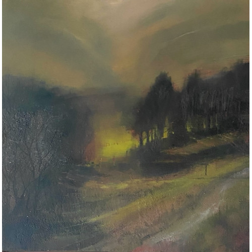 Valley Walk, oil on board, 22 x 22cm