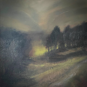 Valley Walk, oil on board, 22 x 22cm