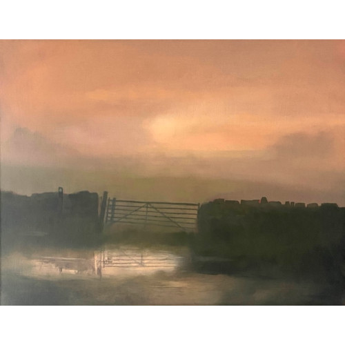 Field Gate 6, oil on board, 28 x 36cm