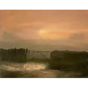 Field Gate 6, oil on board, 28 x 36cm