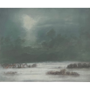 February Thaw, oil on board, 50.5 x 60.5cm