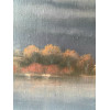 Dogwoods across the Lake, oil on linen, 25 x 35cm