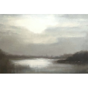 Flooded Fields, oil on board, 20.5 x 30.5cm