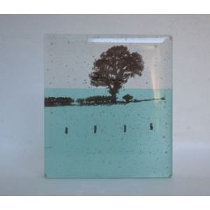 Tree in Field, turquoise, mini cast, 9x8cm