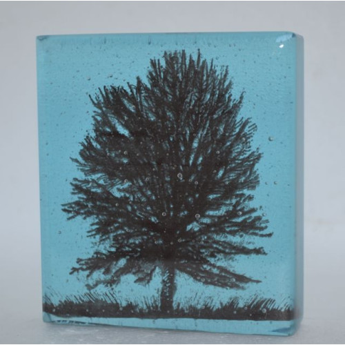 Standing Tree, turquoise, mini cast, 9x8cm