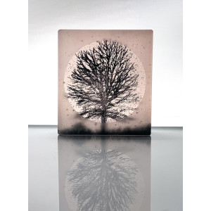 Birch Tree, frosted black and light plum mini cast, 9x8cm