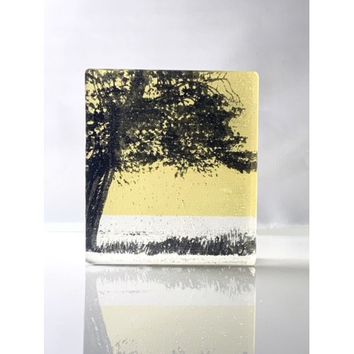 Field View, amber and black mini cast, 9 x 8cm approximately