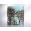 Treescape II, sepia, opaline, aquamarine mini cast, 9 x 8cm 