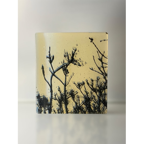 Wild Grasses, black, opaline and light yellow glass, 9 x 8cm