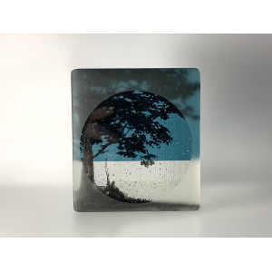 Under the Tree, black, sea blue & clear frosted mini cast, 9x8cm