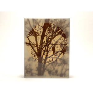 Hiding Place, frosted sepia, opaline & light bronze, 20x15x3cm