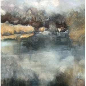 Woodchester,  oil and acrylic on canvas, 90 x 90cm