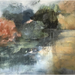 Honeywell Pool, Woodchester, oil on canvas, 76 x 76cm