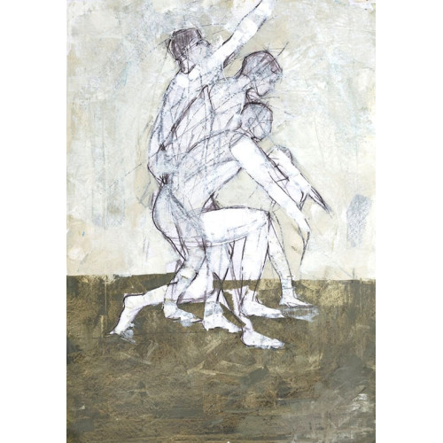 Moving Figure 1, oil on paper, 84.1 x 59.4cm