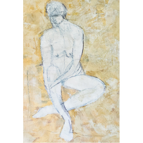Seated Figure, oil on paper, 84.1 x 59.4cm