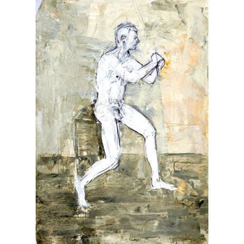 Posing Nude, oil on paper, 84.1 x 59.4cm