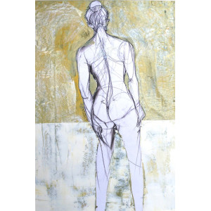 Standing Nude. oil on paper, 84.1 x 59.4cm
