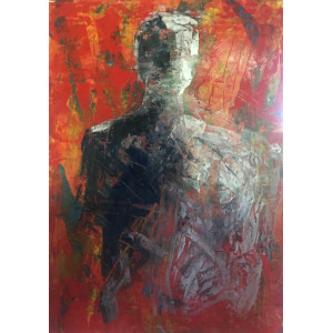 Red Man, oil on paper, 84.1 x 61cm