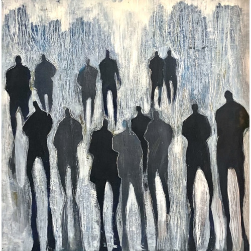 Winter Walking, oil on board, 60 x 60cm