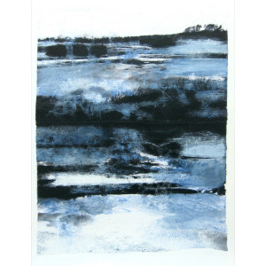 Blue Strata, oil on fabriano paper,  35 x 27cm