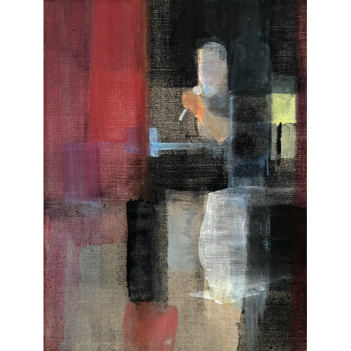 Nightlife, oil on linen board, 24 x 18cm