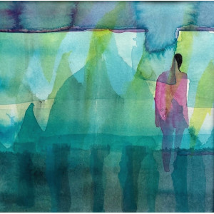 Temple, watercolour on paper, 15 x 15cm,