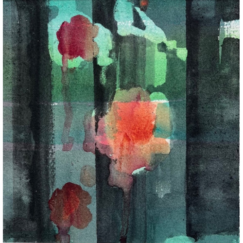 A Canal,  watercolour on paper, 15 x 15cm