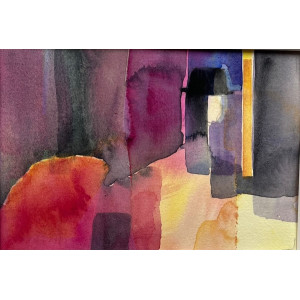 Spanish Interior, watercolour on paper, 10 x 15cm