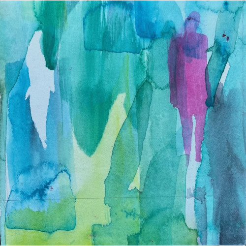 Solitary, watercolour on paper, 10 x 15cm