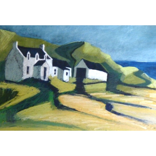 Vaul Farmstead, Tiree, Hebrides, pastel on paper, 35.5 x 53cm