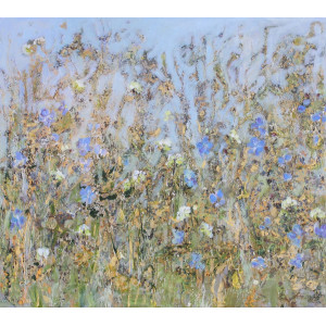 Summer Blue, mixed media on canvas, 70 x 80cm