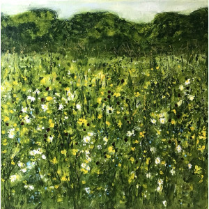 Green Meadow, mixed media on canvas, 100 x 100cm