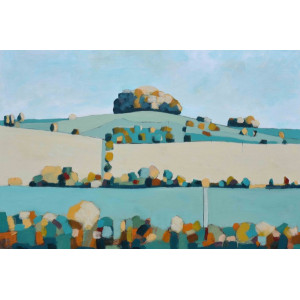 Woodborough Hill, acrylic  on canvas board, 51 x 76cm	