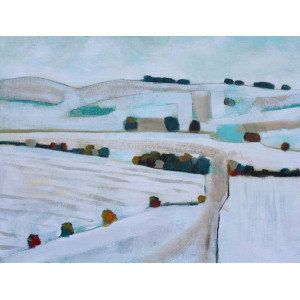 Winter at Workway Drove, acrylic on canvas board, 31 x 41cm