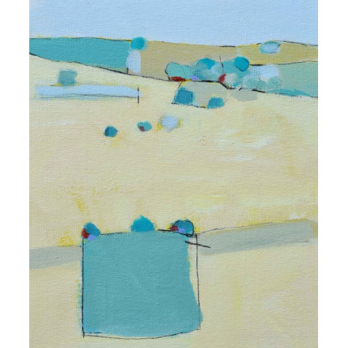 Yellow Fields III, acrylic on canvas board, 30 x 25cm 