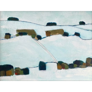 Winter in Wiltshire, acrylic on canvas board, 20 x 25cm