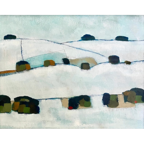 Wylye Valley Winter, acrylic on canvas board, 20 x 25cm