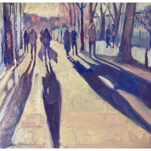 Promenade of the Shadows 2, oil on panel, 30 x 30cm