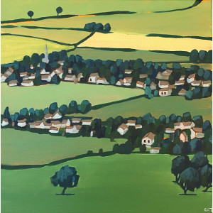 Village View, acrylic on canvas, 40 x 40cm