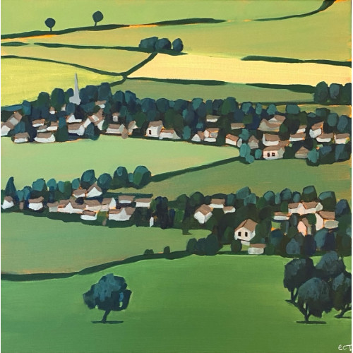 Village View, acrylic on canvas, 40 x 40cm