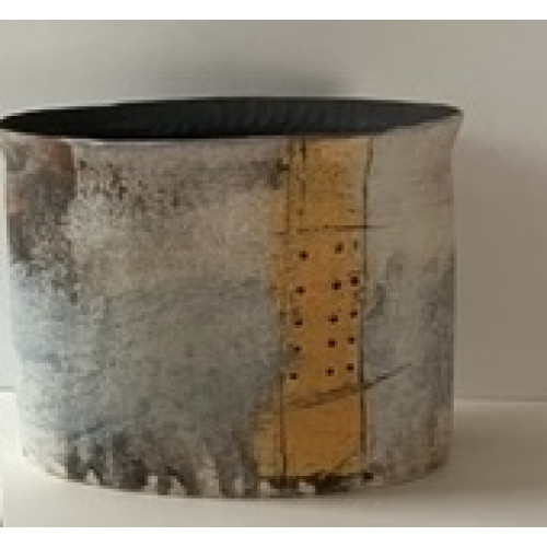 Bursts of Joy, hand built unglazed earthenware, H:13.5cm