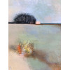 Created Landscape, acrylic and oil pastel on board, 19 x 19cm