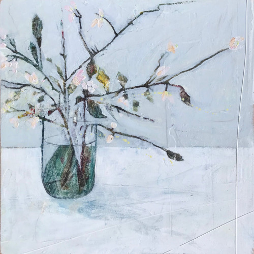 Spring Stems, oil on board, 30 x 30cm