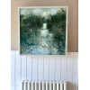 Moonlit Water, oil and cold wax on canvas, 76 x 76cm