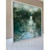 Moonlit Water, oil and cold wax on canvas, 76 x 76cm