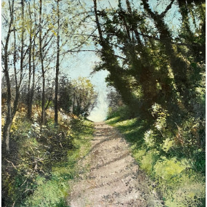 Bright Morning, oil and cold wax on board, 100 x 100cm