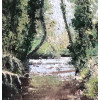 G056 Woodland Stream, oil and cold wax on board, 90 x 60cm